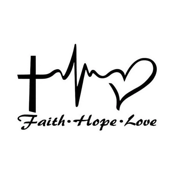 Faith-Hope-Love Sticker for Car or Wherever You Want to Share a Good Message!
