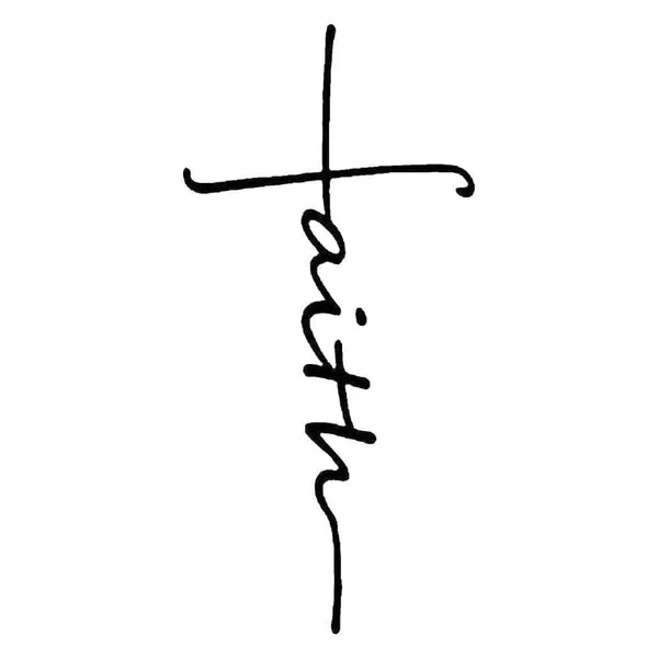 Faith With Cross Sticker Decal for Vehicle