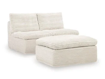 Fannin Armless Chair with Ottoman
