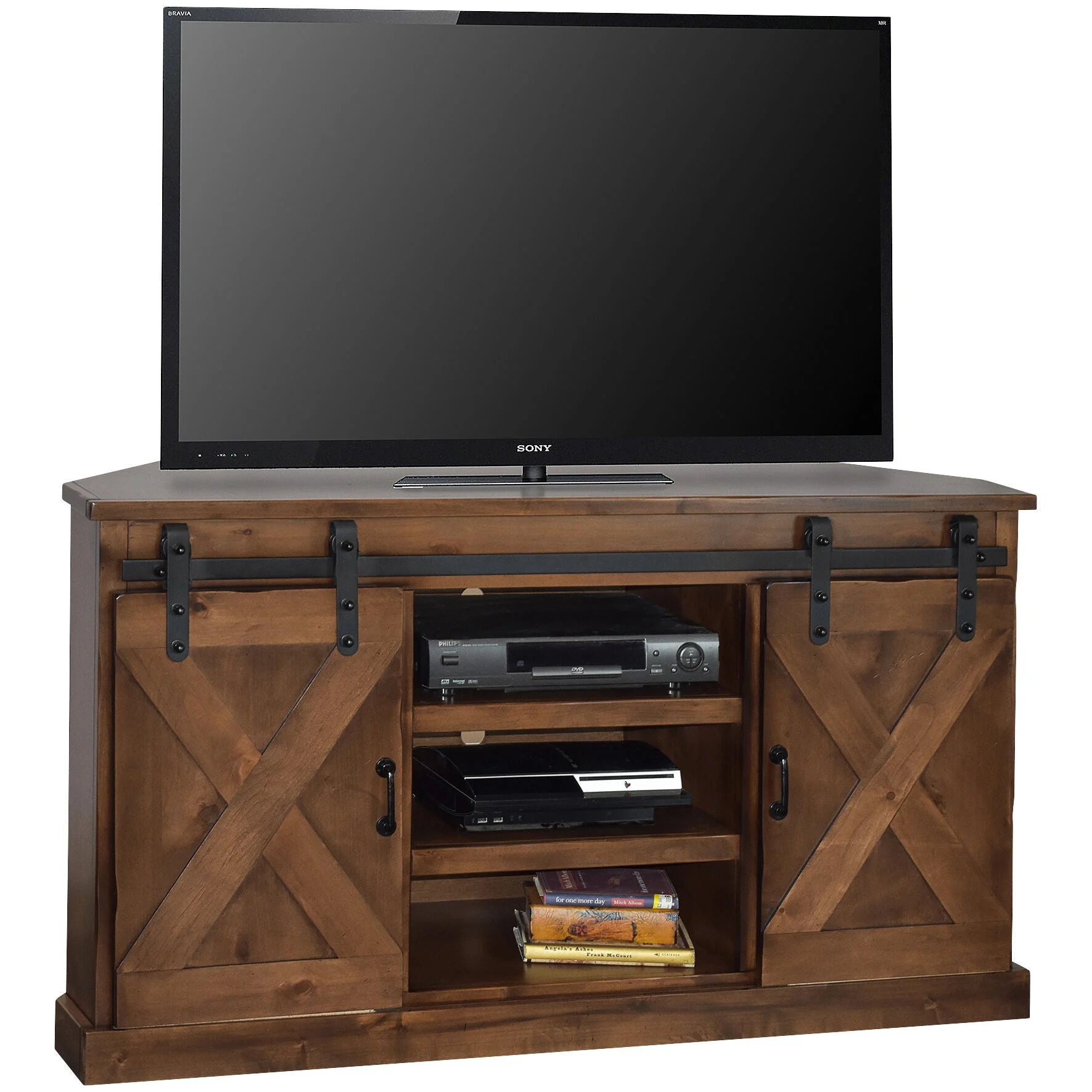 Farmhouse 56 Inch Corner TV Stand