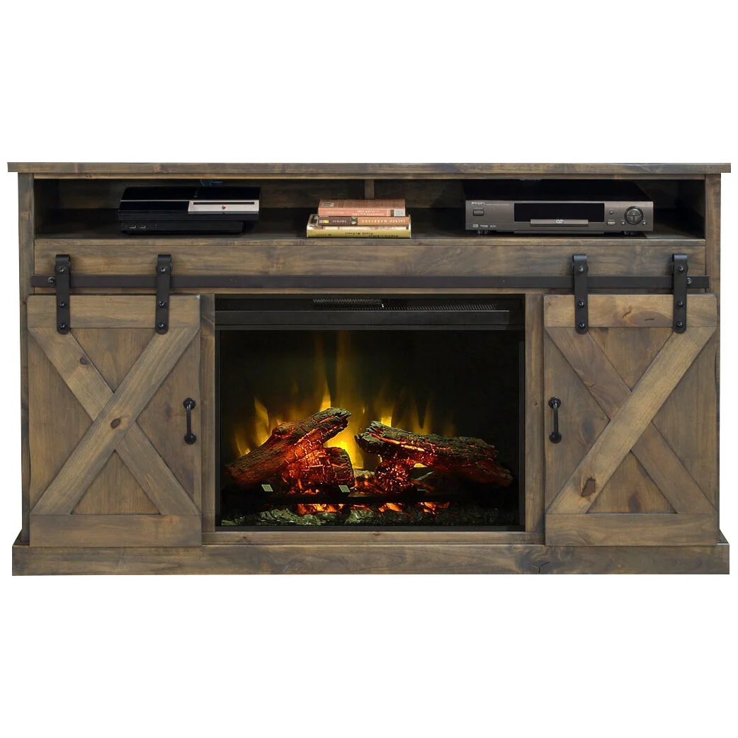 Farmhouse 66 Inch Fireplace Console