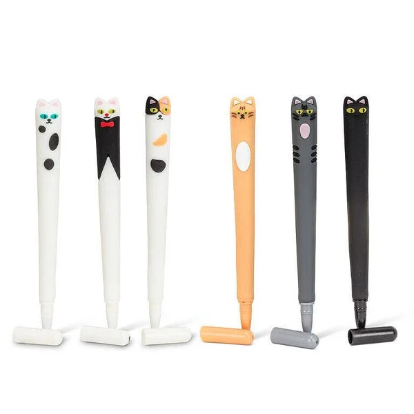 Fun Cat Pens-6 Assorted -6.5"H