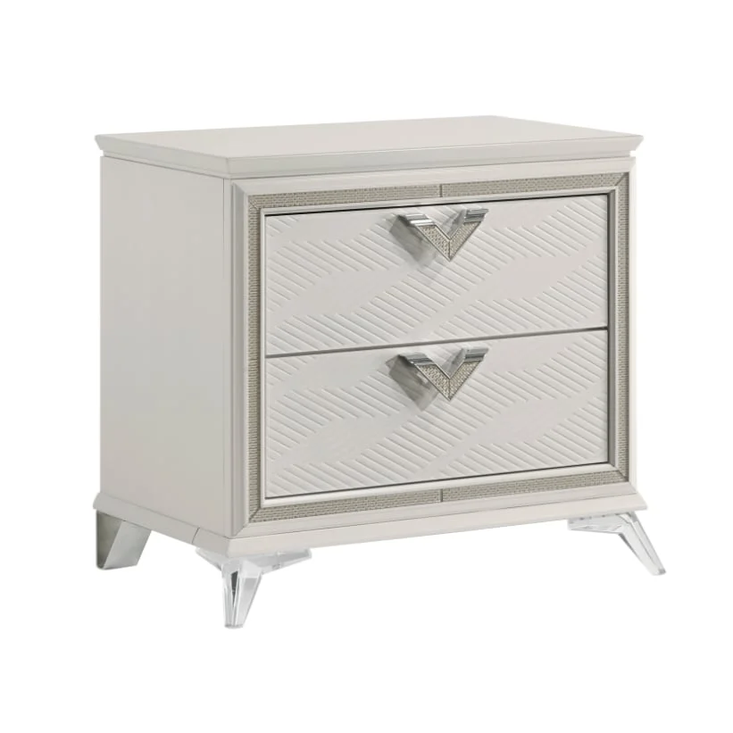 Glam 2-Drawer Nightstand