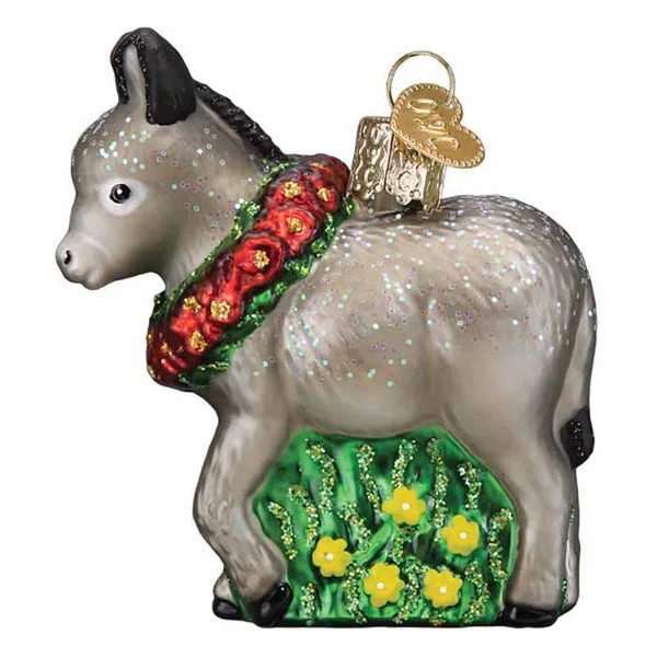 Glass Christmas Donkey Holiday Ornament Realistic High Quality