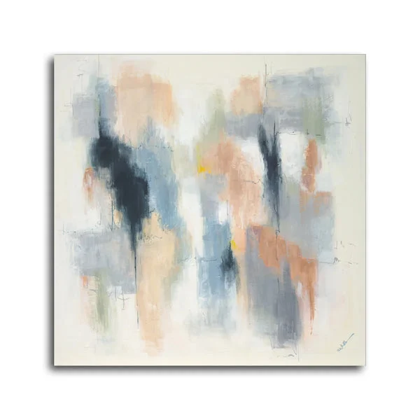 Gleam 40x40" Hand-Painted Abstract Wrap | Luminous Textural Depth | Elite Maison