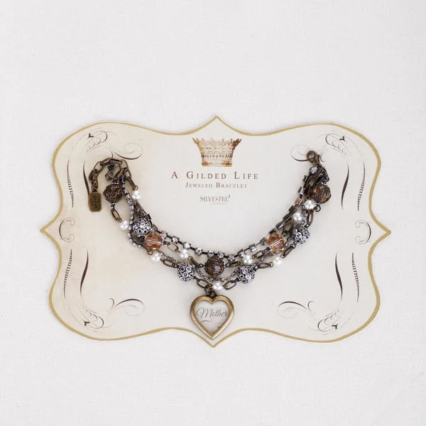 Hand Crafted, Layered Vintage look Bracelet for Moms-Beautiful Gift by Guilded Life