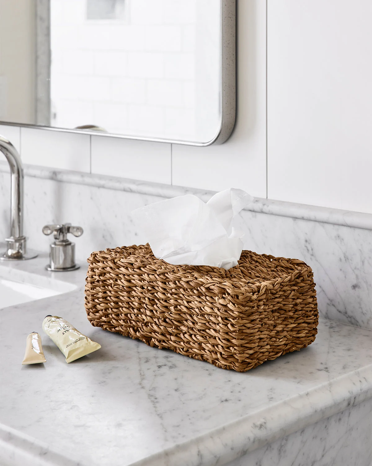 Hand-Woven Seagrass Tissue Box Cover