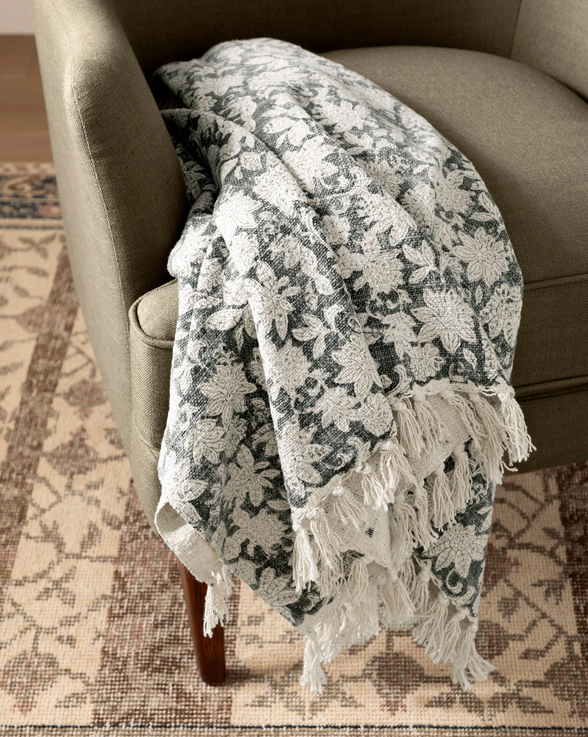 Handloomed Block Print Throw