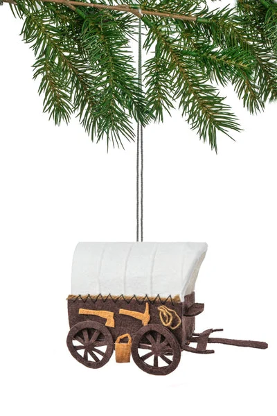 Handmade Covered Wagon Felt Ornament
