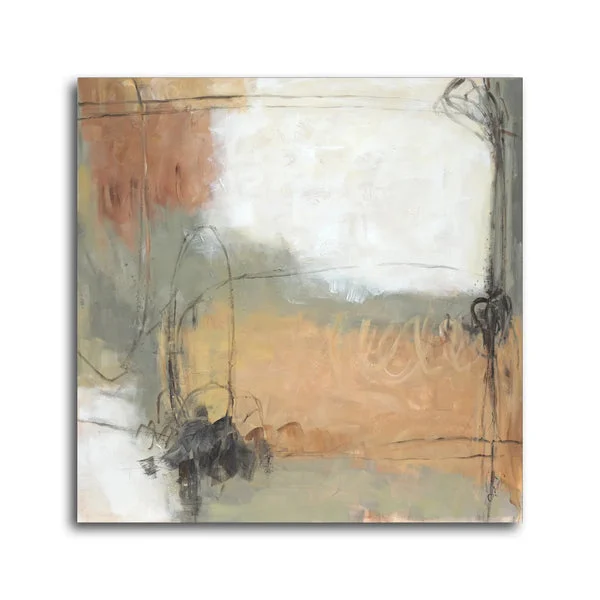 Harvest 40x40" Hand-Painted Abstract | Terracotta & Ochre | Elite Maison
