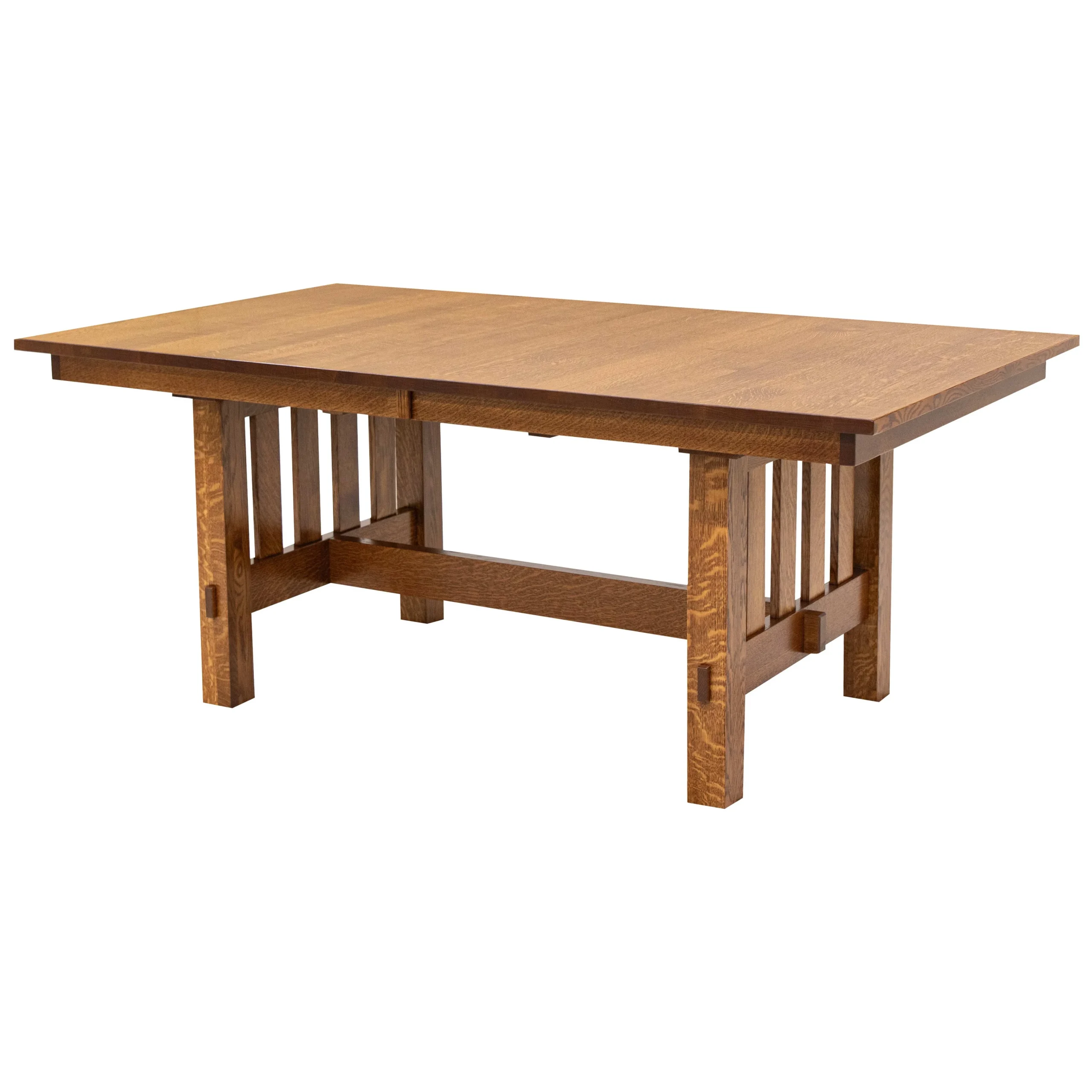 Heavy Mission Quarter Sawn White Oak Extending Amish Dining Table | MC