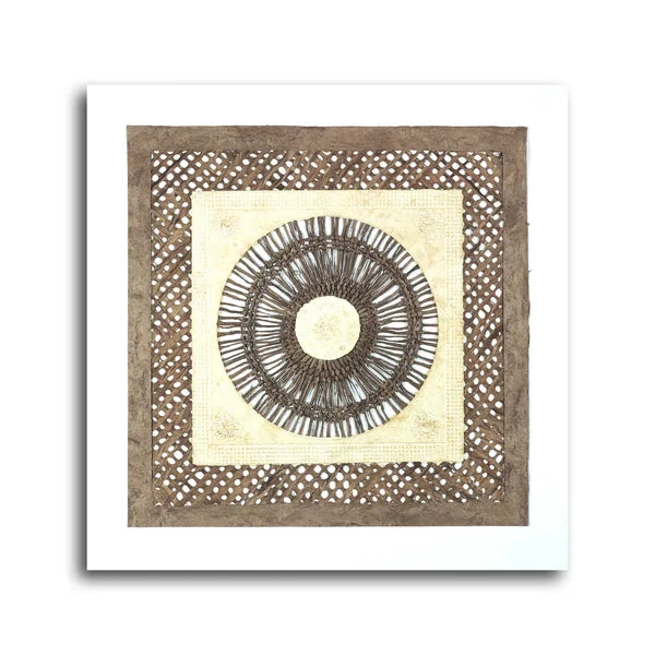 Helios Amate Barkwood Decoupage Art | 24x24 Gallery Wrap | Elite Maison