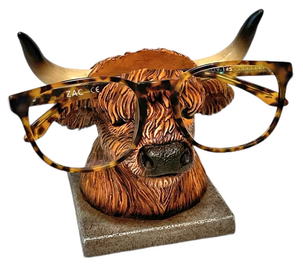 Highland Cow Eyeglasses Holder – Cute Farmhouse Desk or Night Stand Decor