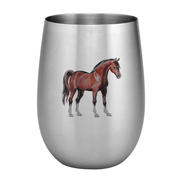 Horse 20 oz. Full Color Printed SS Wine Glass