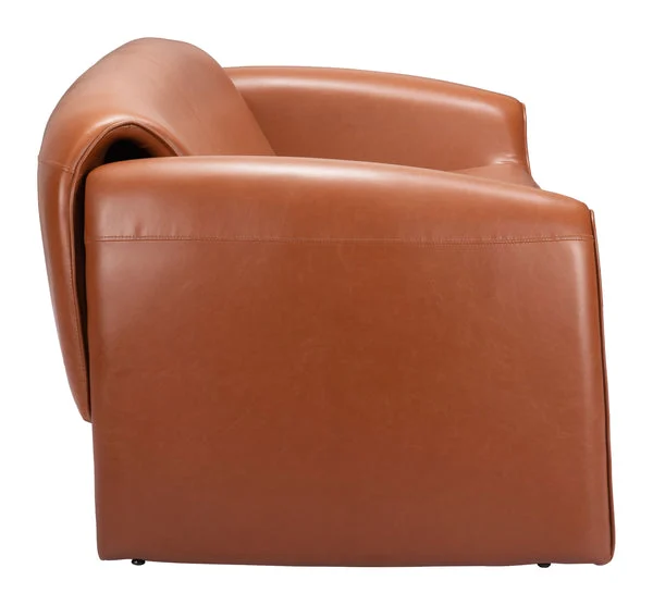 Horten Sofa Brown | Urban Industrial Steel & Performance Vinyl Sofa