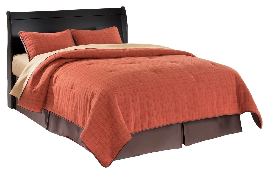 Huey Vineyard - Black - Queen Sleigh Headboard