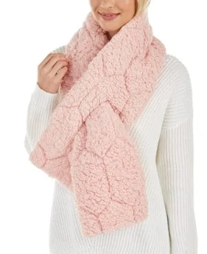Inc Faux Sherpa Scarf Reversible QuiltedCozy Winter Warm Soft