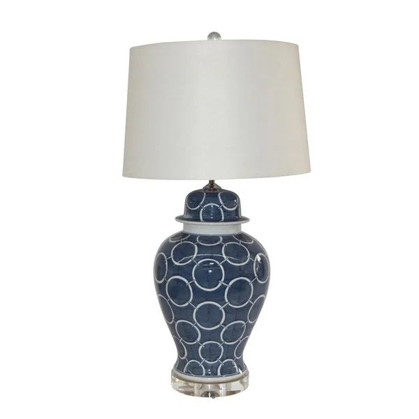 Indigo Blue Circle Temple Jar Lamp By Legends Of Asia
