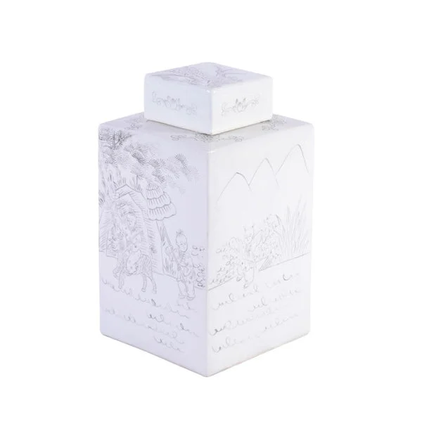 Ink Painting Sq Tea Jar With Playful Kids By Legends Of Asia