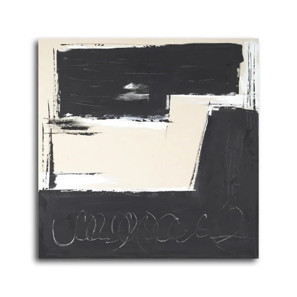Ivory Sands I 40x40" Hand-Painted Art | Ebony & Ivory Wrap | Elite Maison