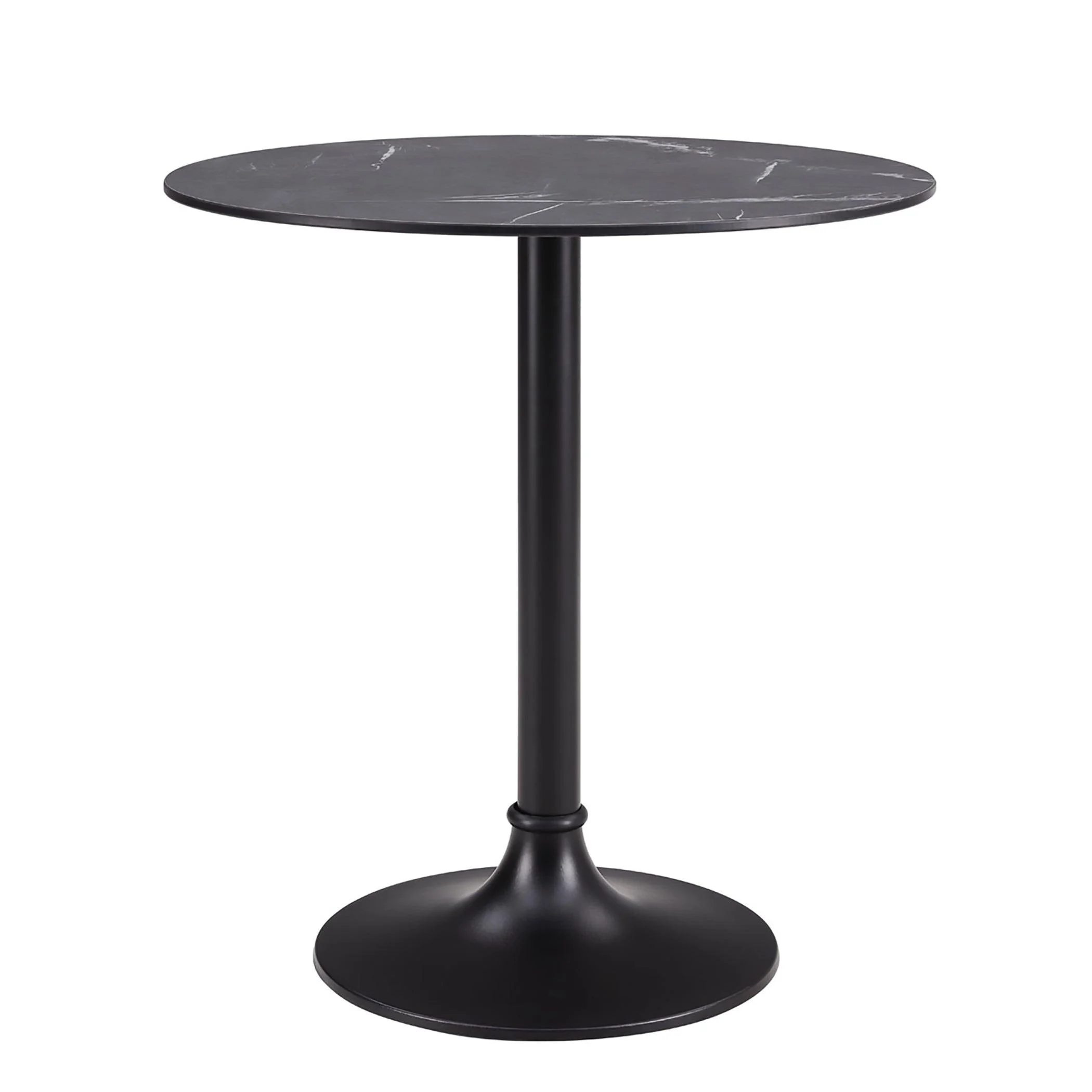 Jannie 30 Bistro Table in Black with Black Column and Base