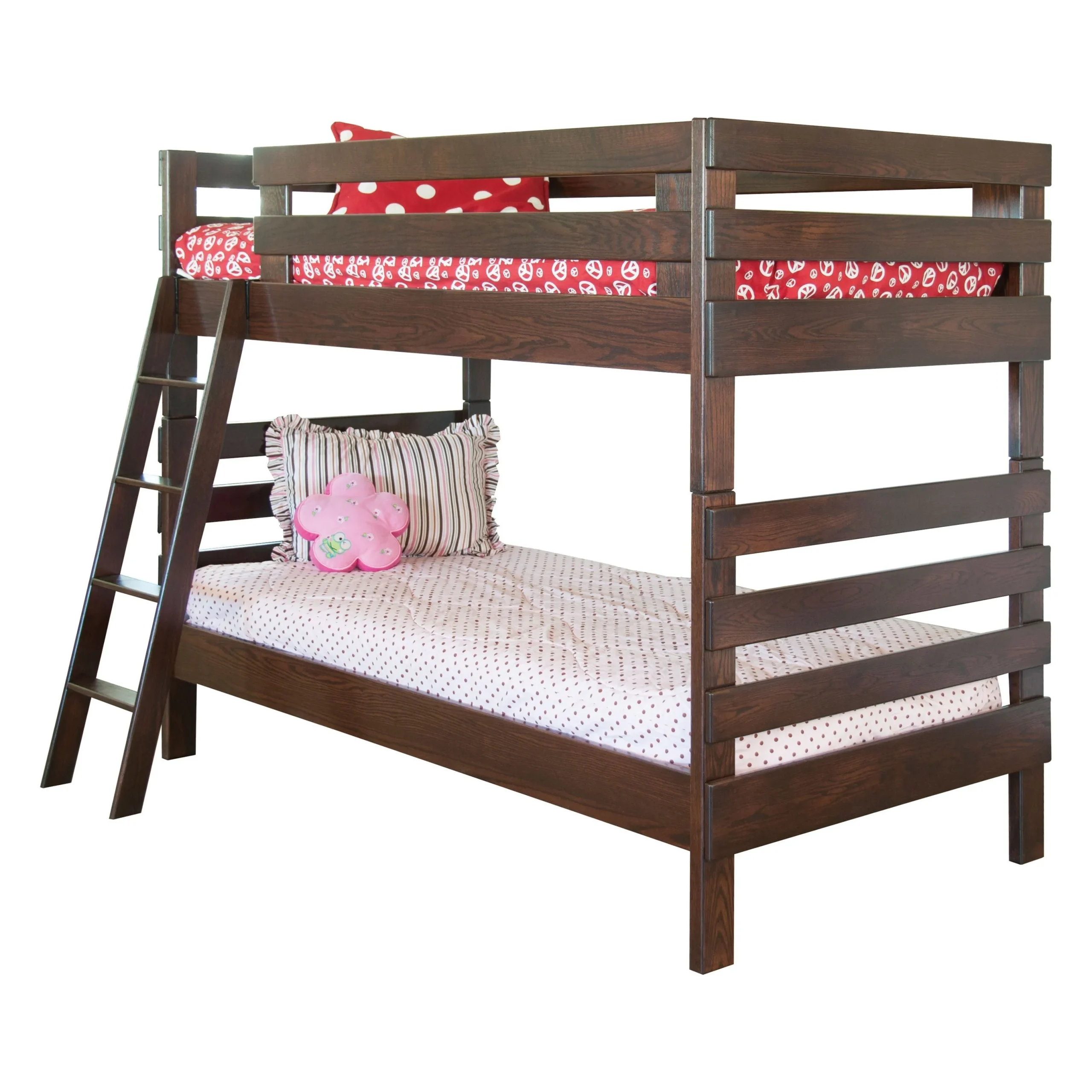 Kacey Oak Wood Twin Over Twin Bunk Bed | RT
