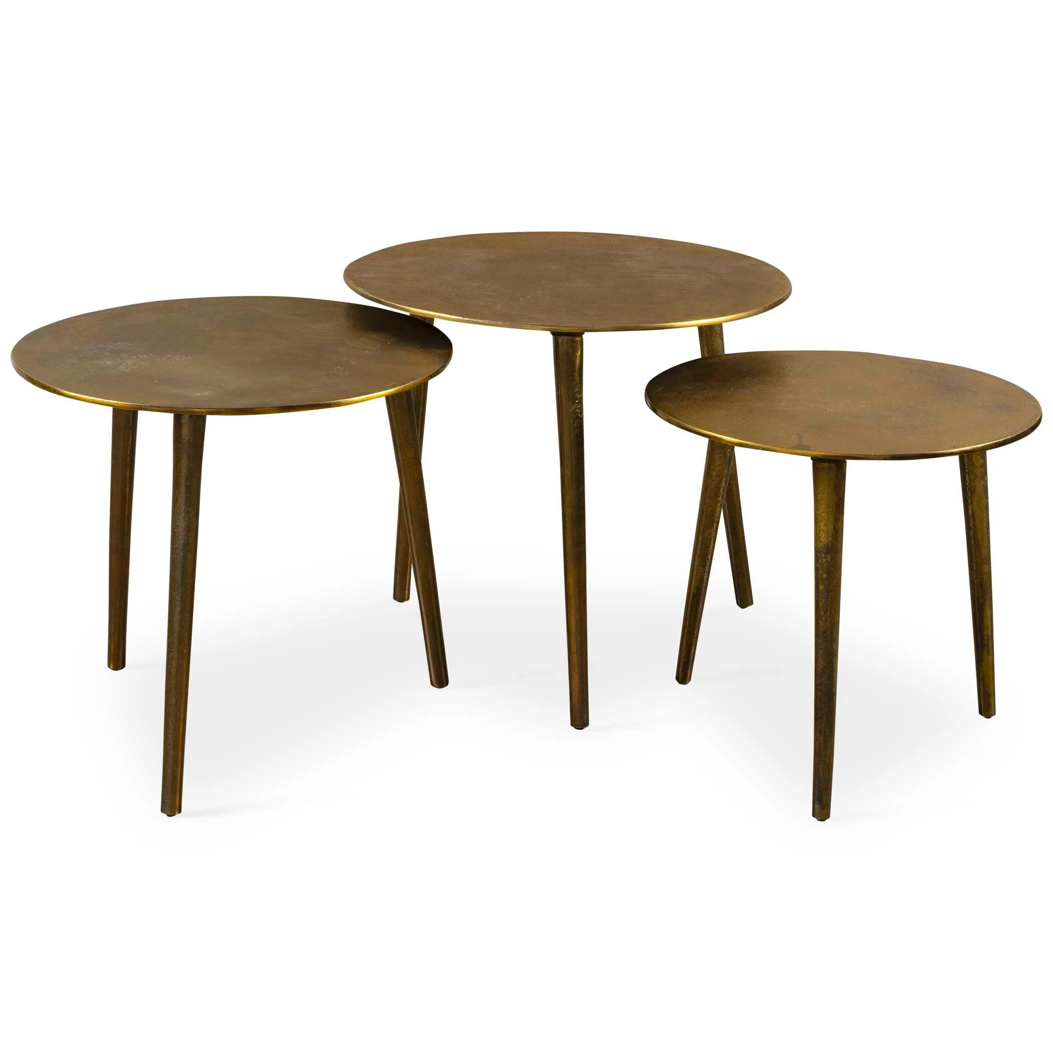 Kasai Gold Coffee Tables, Set of 3