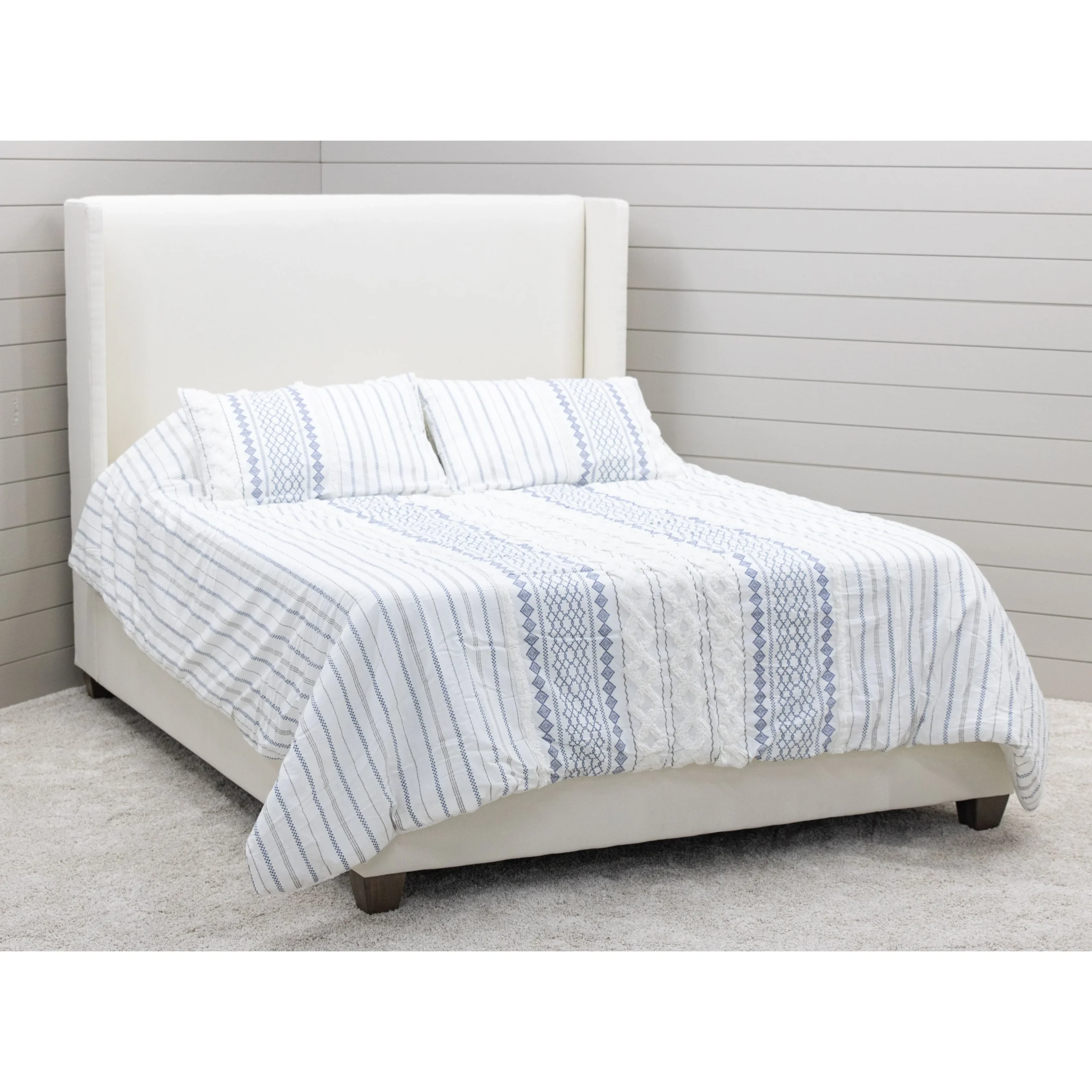 Katelyn California King White Upholstered Bed | C22-12