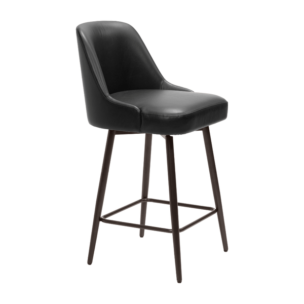 Keppel Swivel Counter Stool Black & Bronze | Steel Swivel Chair