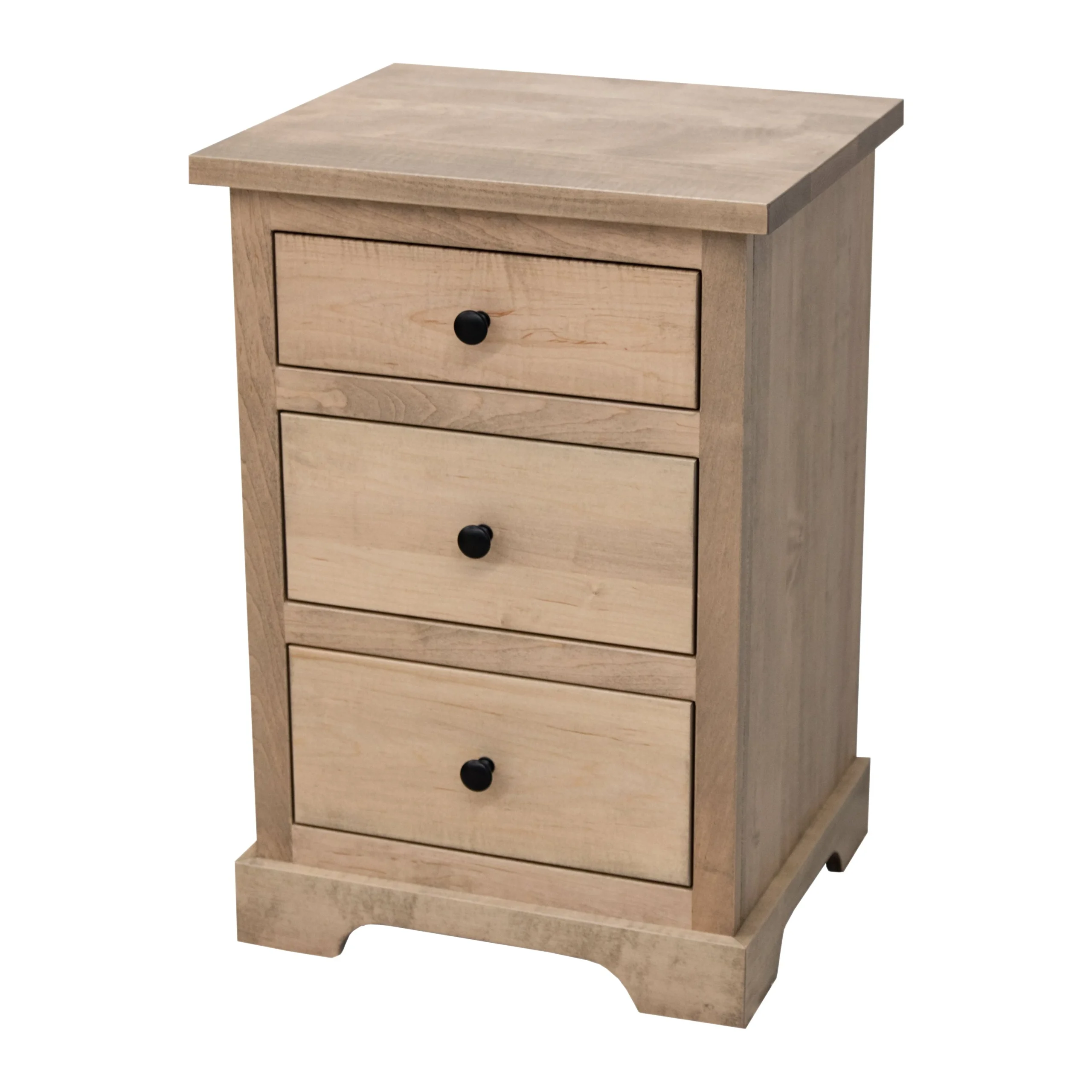 Lakeport 3-Drawer Maple Wood Nightstand | DS