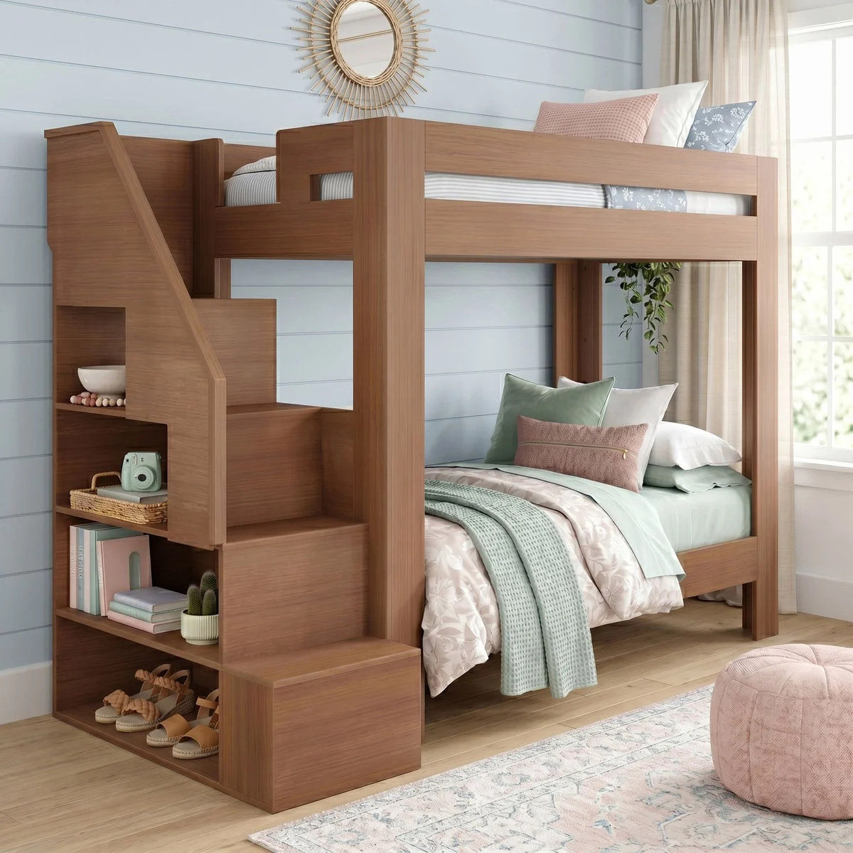 Lane Bunk Bed with Stairs - Twin XL over Twin XL