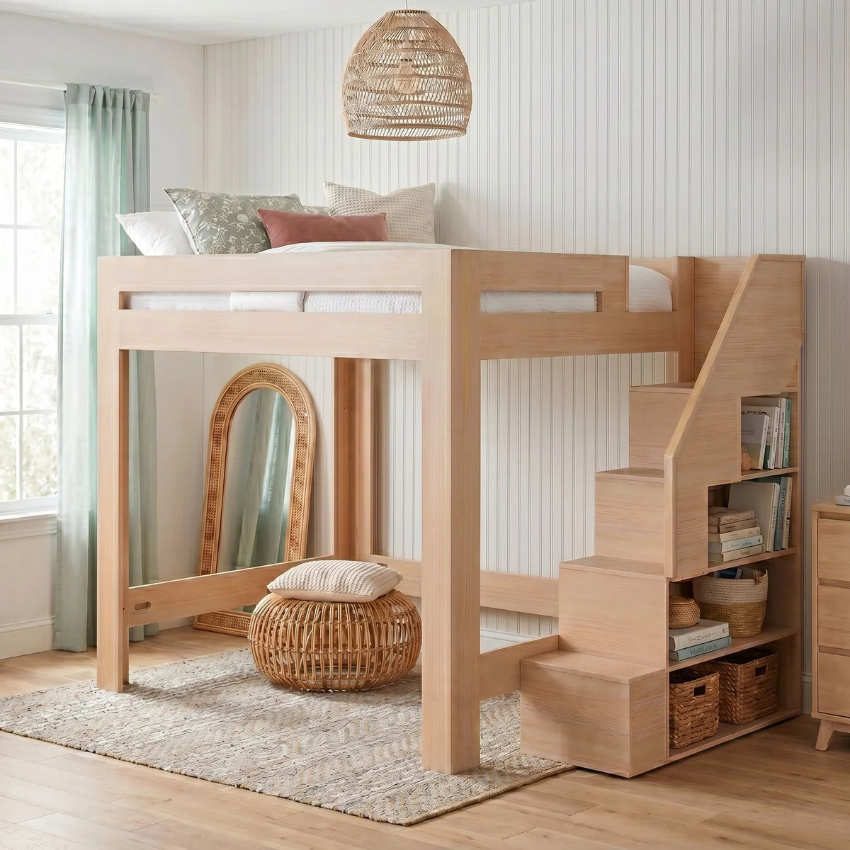 Lane Loft Bed with Stairs - Queen