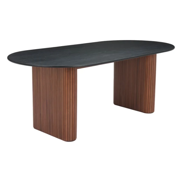 Lassig Dining Table Black & Walnut