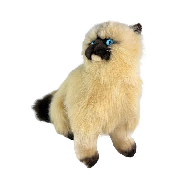 Lifelike Plush Himalayan Cat - 34cm sitting Handmade Eco Friendly