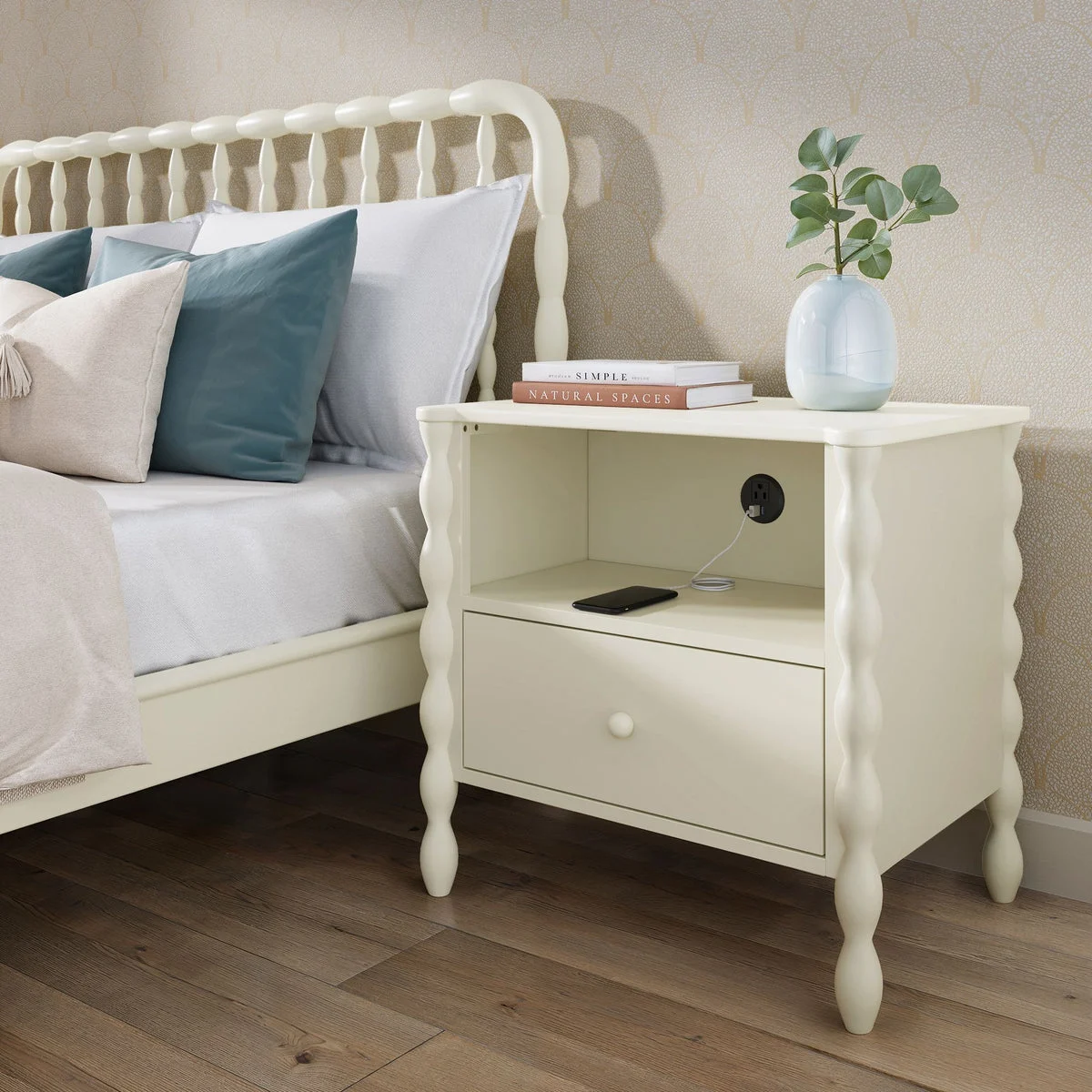 Lind Nightstand with Charging Station