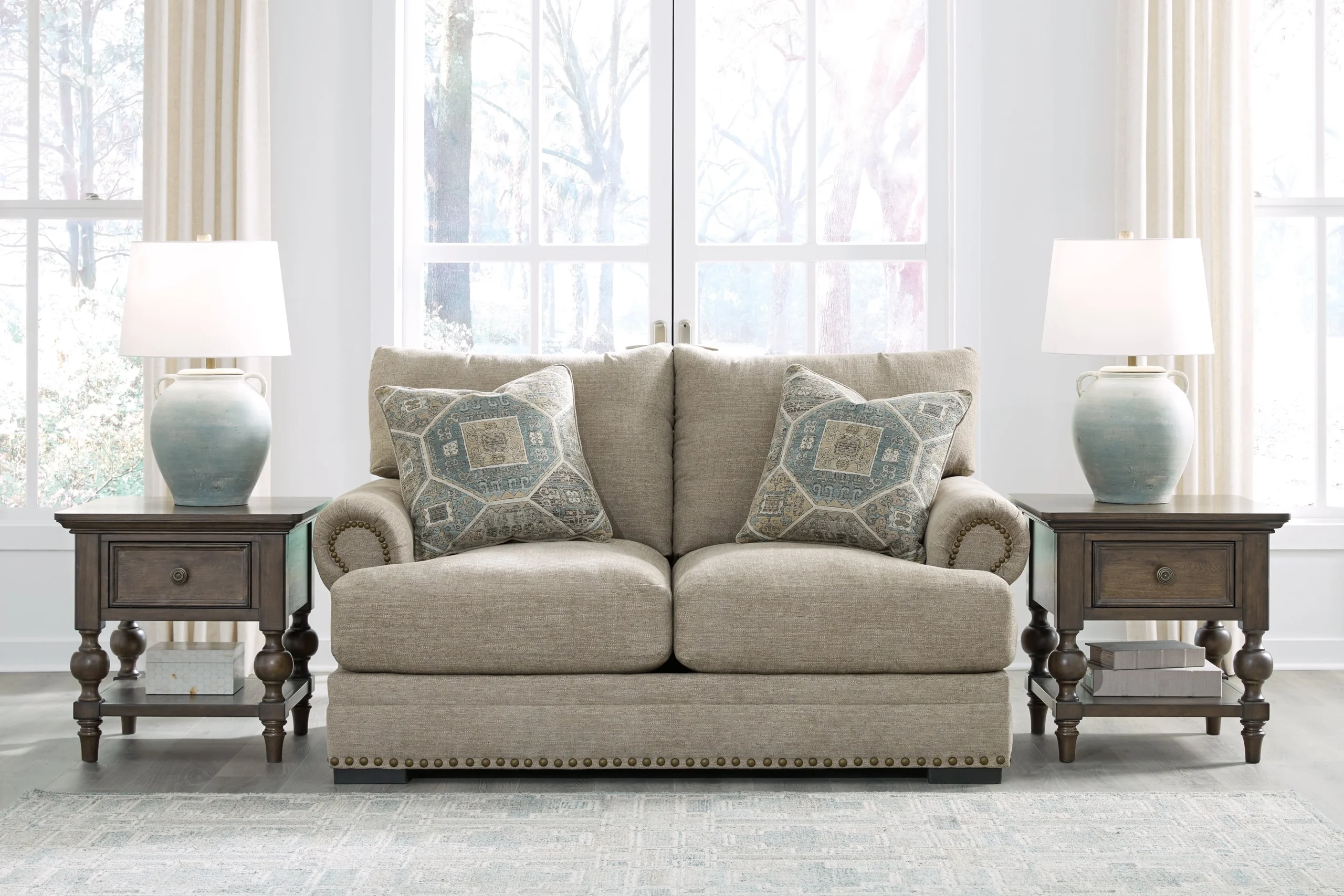 Loveseat with Rolled Arms