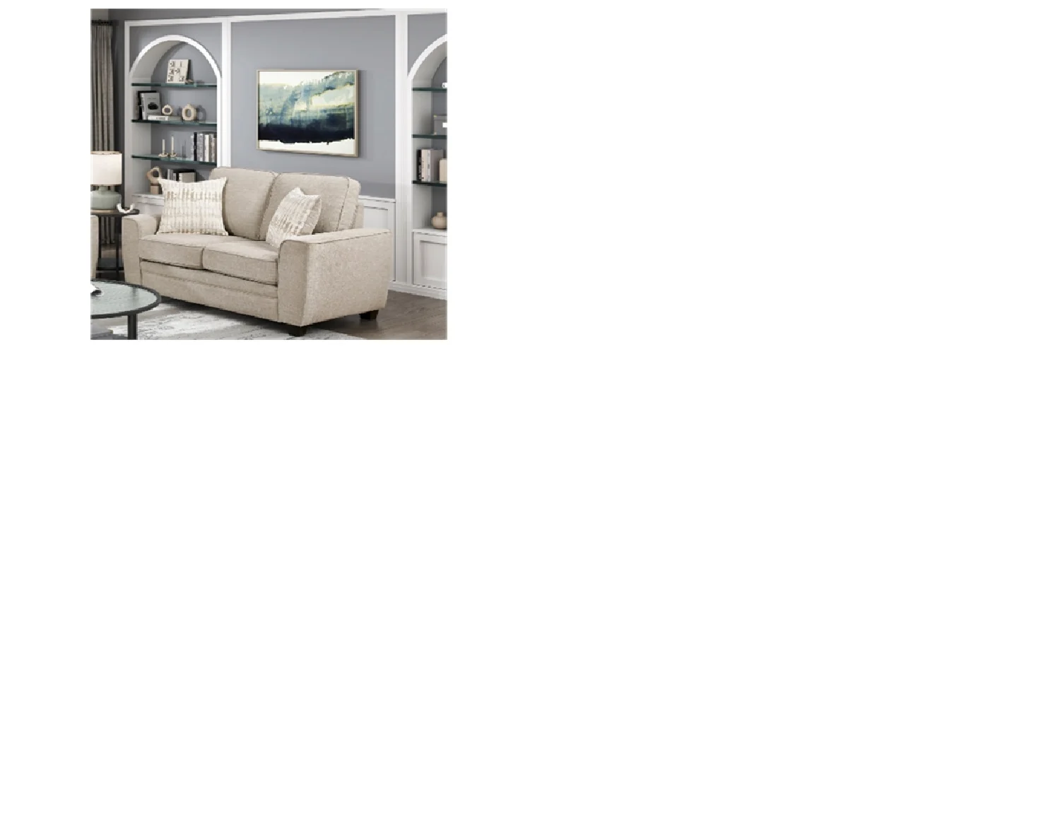 Loveseat with Throw Pillows
