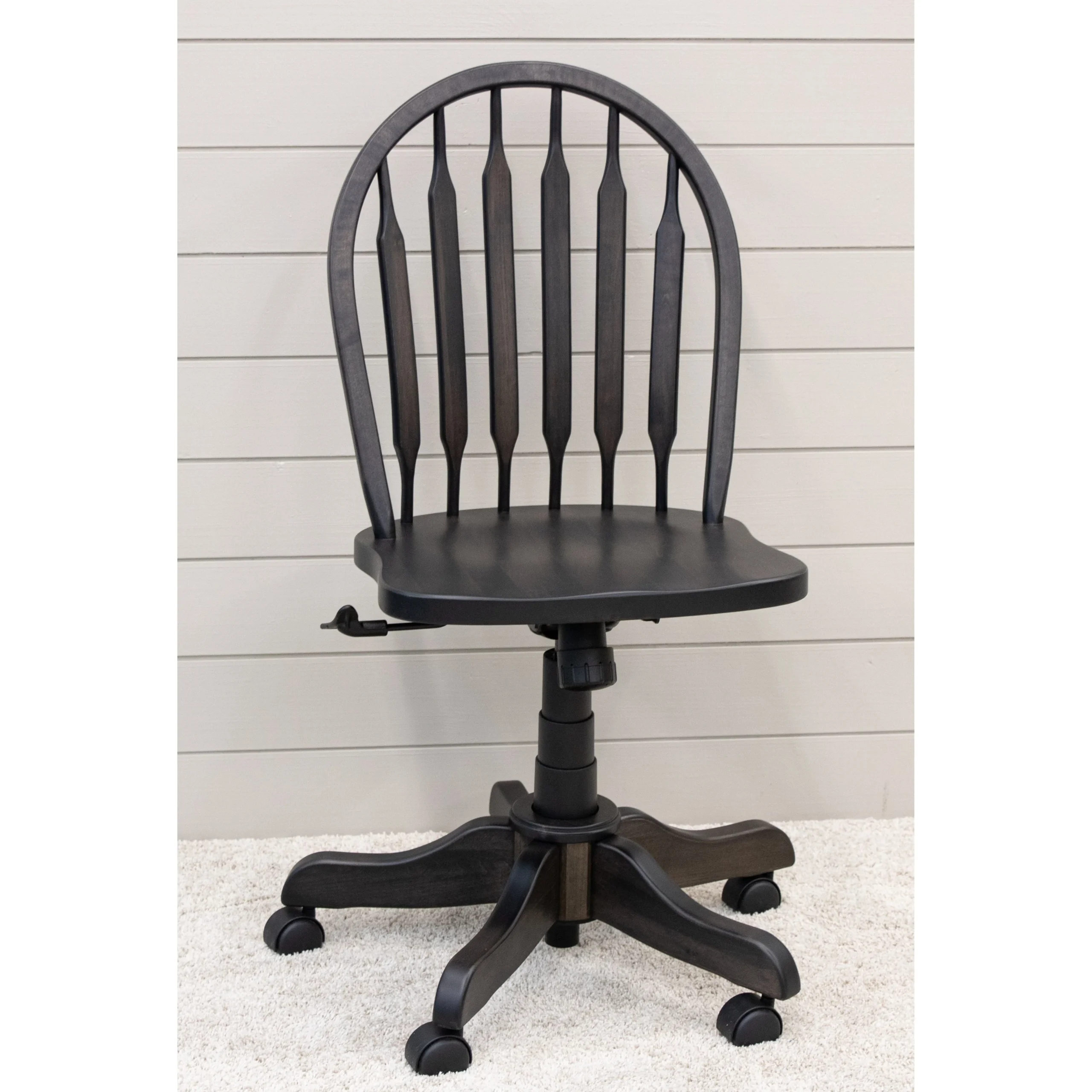 Low Bent Paddle Black Maple Wood Office Chair | EB