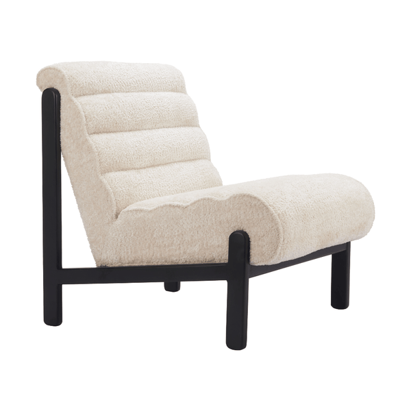 Maki Accent Chair Beige | Sculptural Modern Fabric Armchair