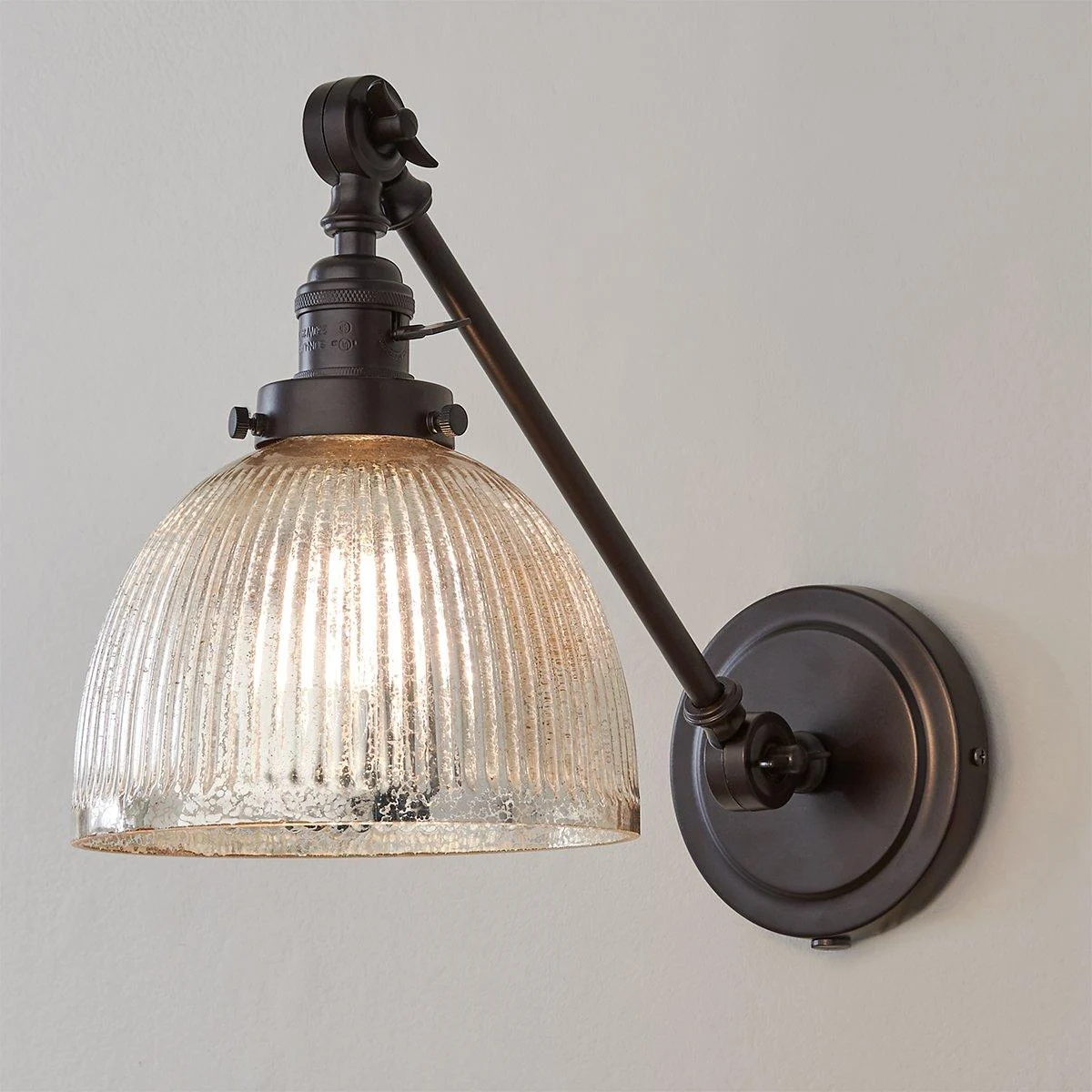 Mercury Glass Dome Swivel Swing Arm