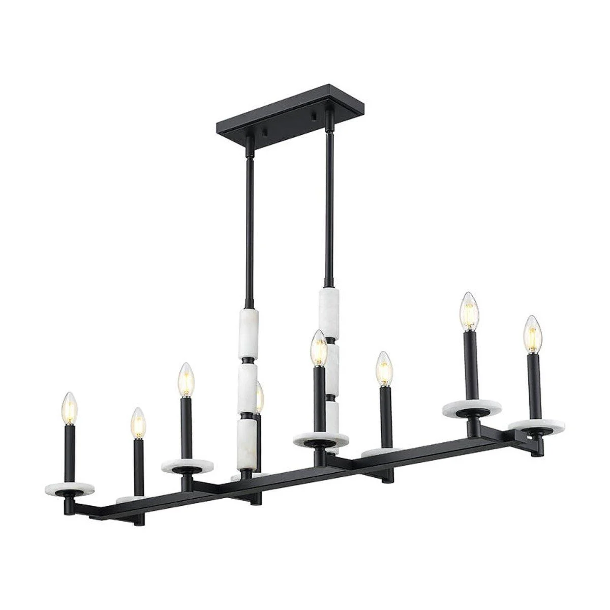 Mestra Alabaster Island Chandelier - 8 Light