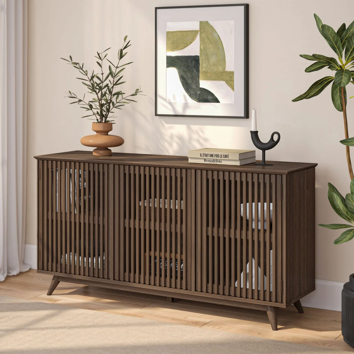 Mid-Century Modern 3-Door Sideboard - 59"