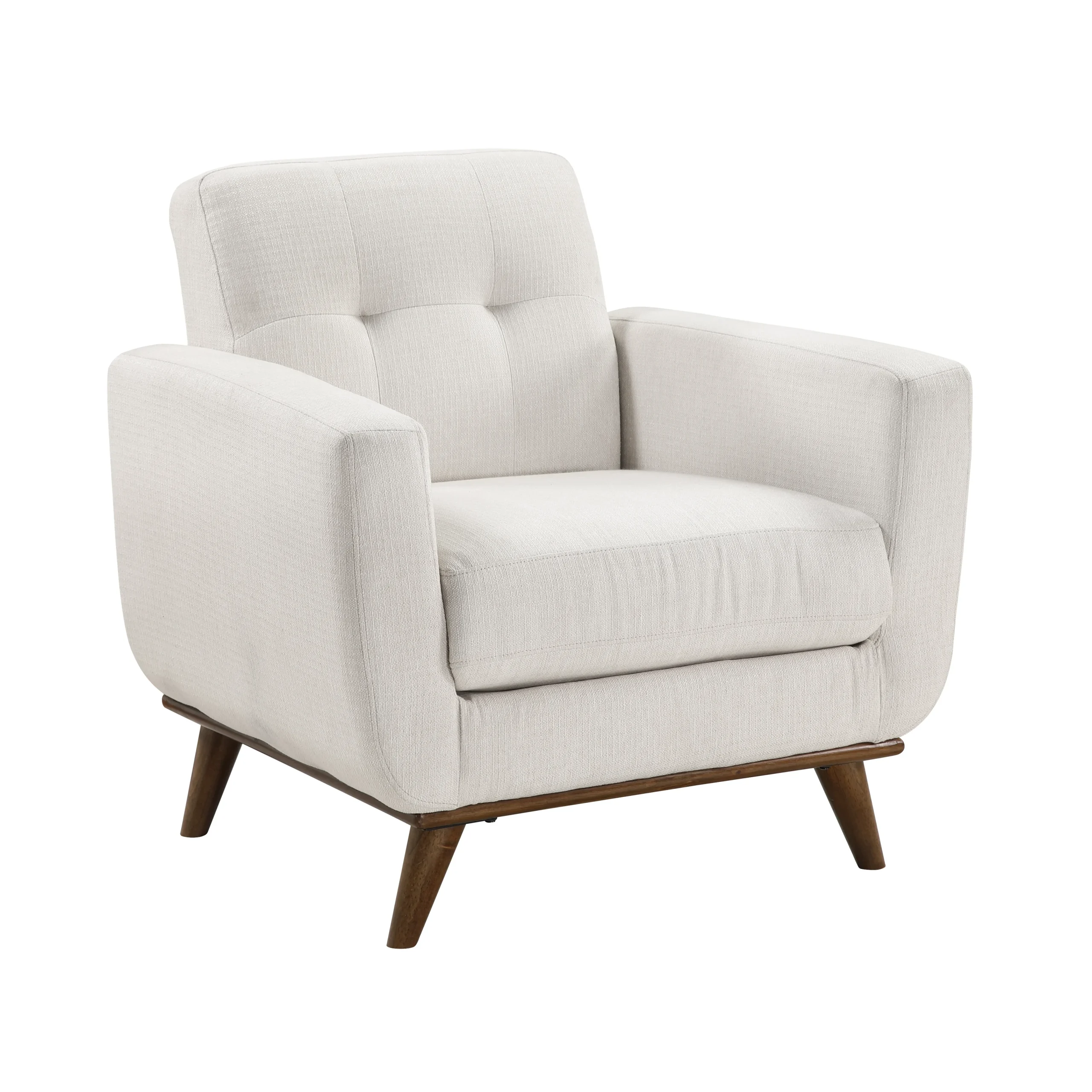 Mid-Century Modern Accent Chair with Tufted Back
