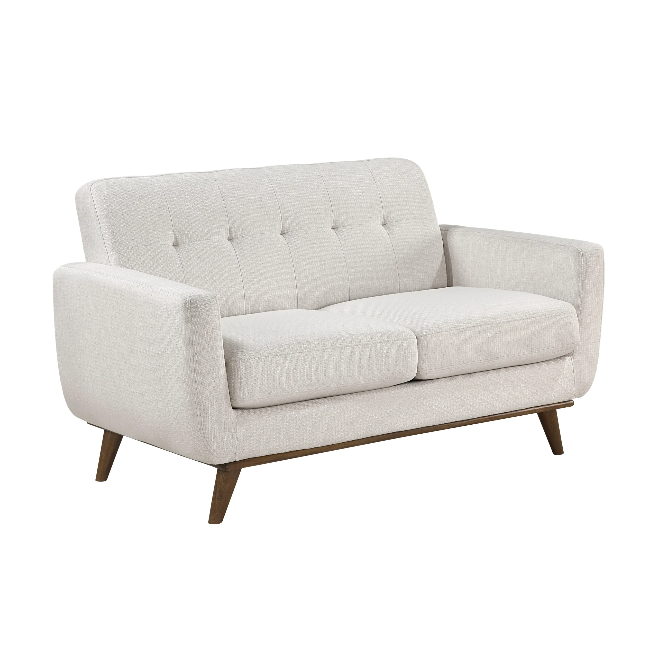 Mid-Century Modern Loveseat with Tufted Back