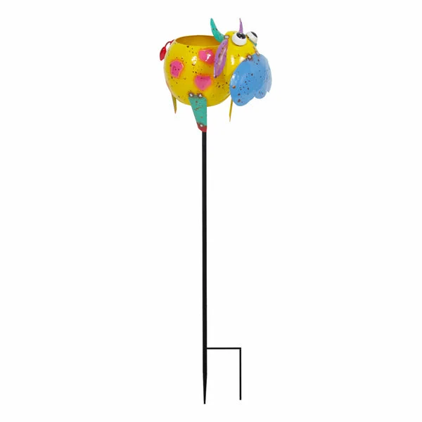 Mini Cow Planter with Stake-Bright and Cheerful!