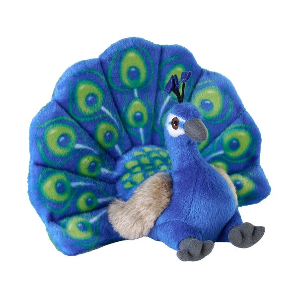 Mini Plush Peacock 8” Cuddlekins by Wild Republic Eco Friendly