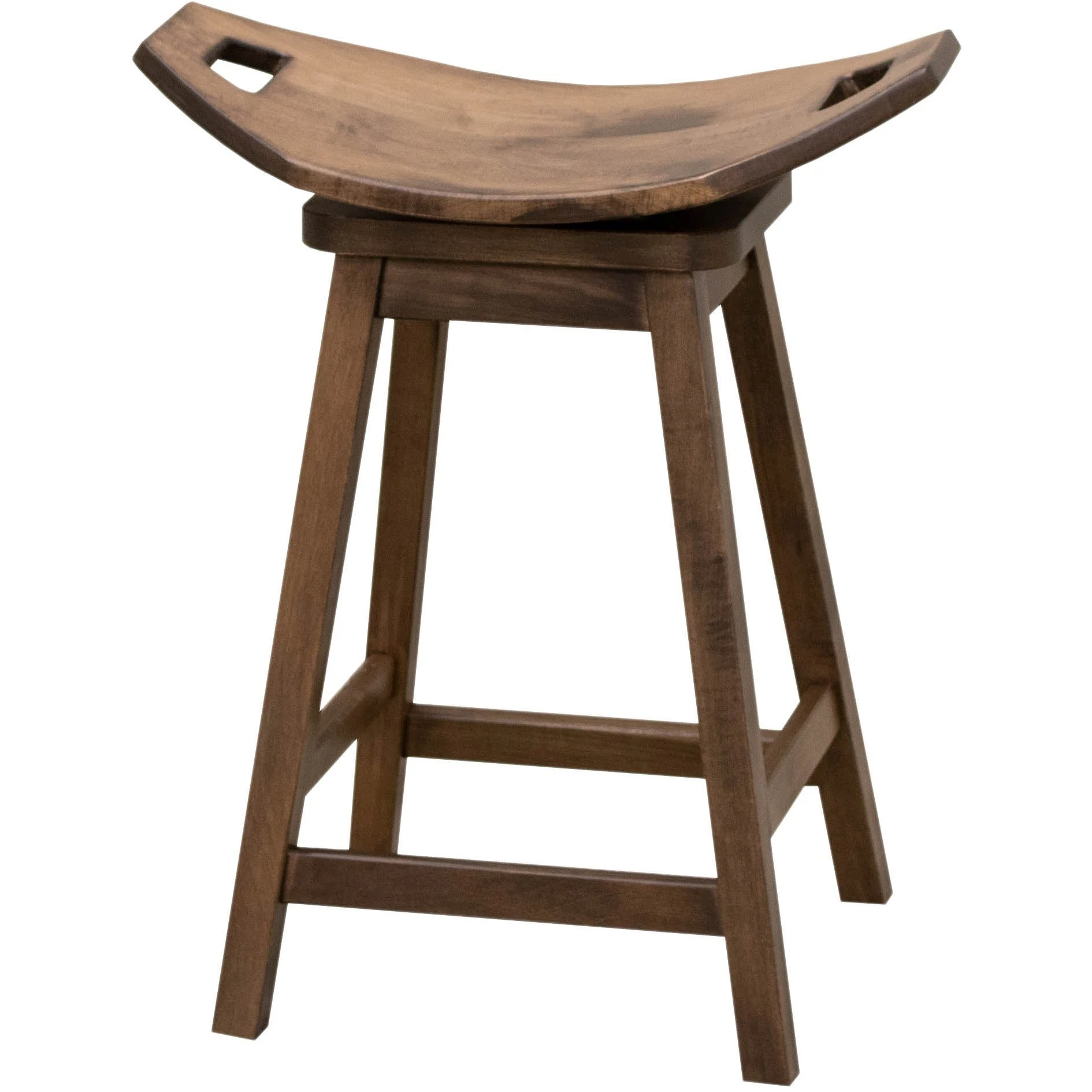 Mission 24" Saddle Maple Wood Swivel Bar Stool | CO