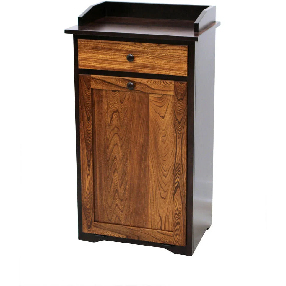 Mission Dry Sink Black & Wood Trash Bin | M-EB&E-MC