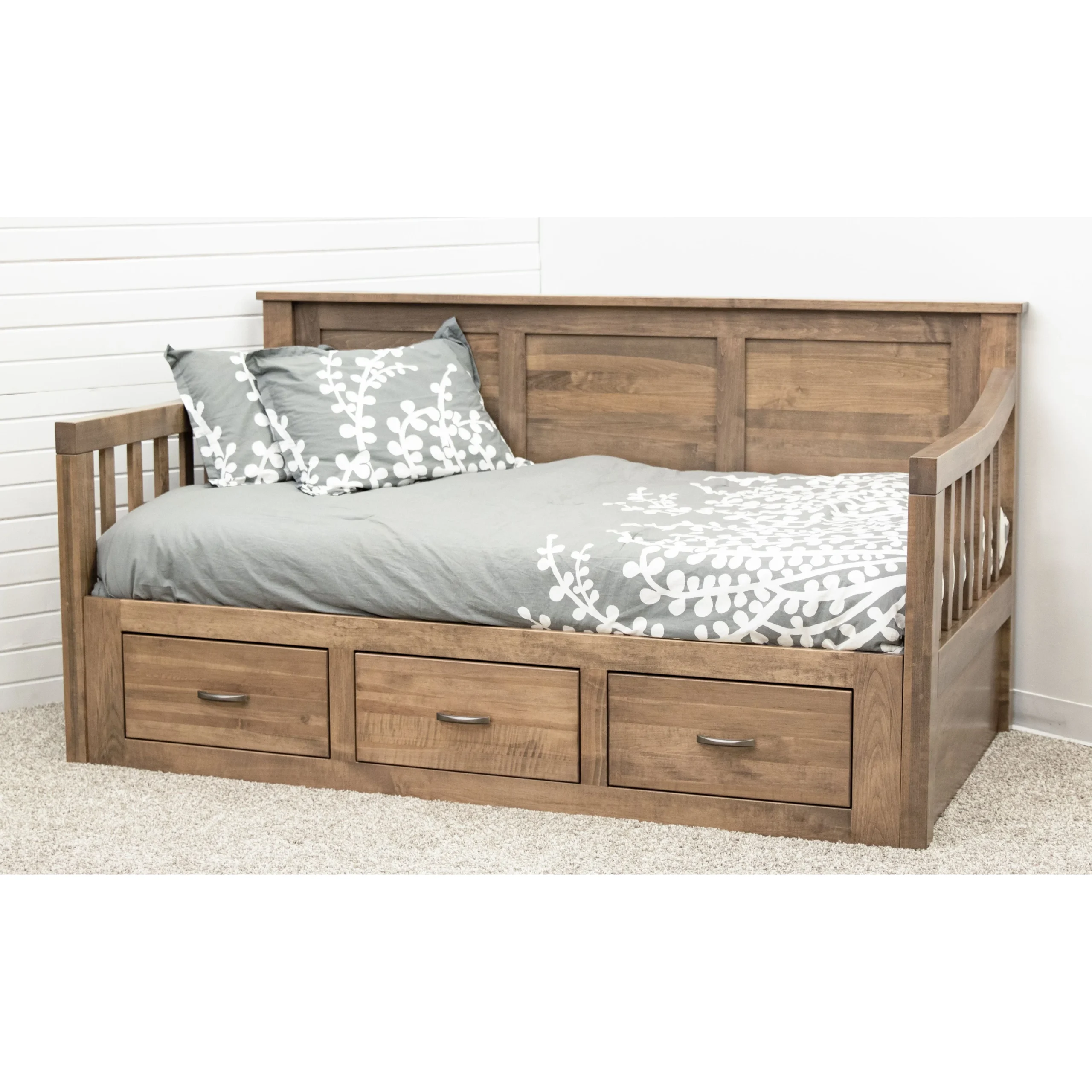 Mission Solid Maple Wood Daybed with Drawers | SP