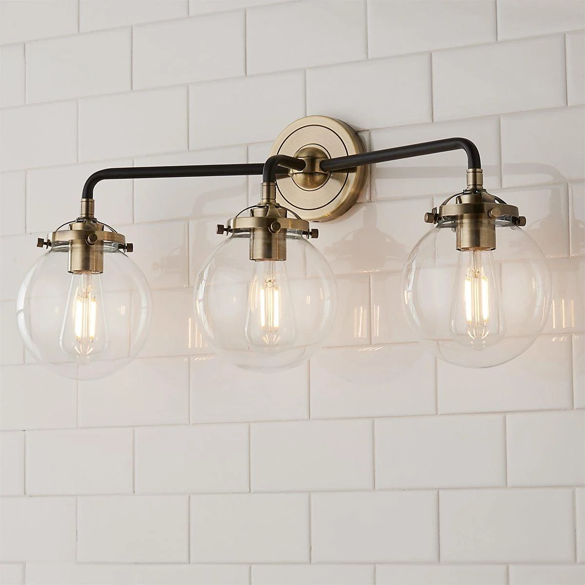 Mod Mix Clear Globe Vanity Light - 3 Light